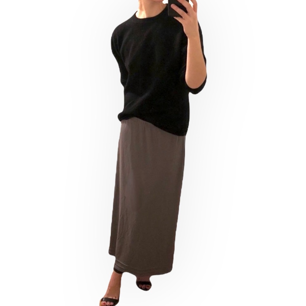Vintage J. JILL Grey Mesh Strapless Midi Tube Dress / Maxi Skirt 90s Grunge - M